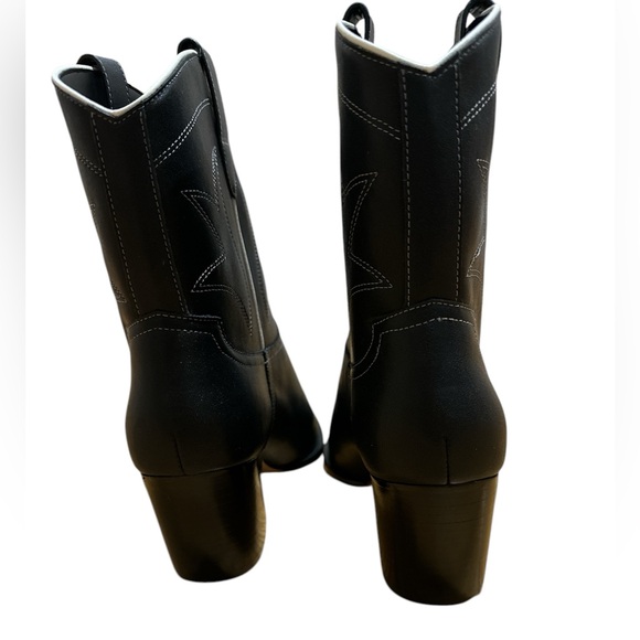 Coach Pamela Black Boots Bootie Western Cowboy Size 8.5 never worn concert - Picture 4 of 6